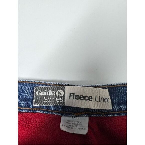 Vintage Guide Series Fleece Lined Blue Jeans Relaxed Fit Cozy Warm Size 38 X 30 - Picture 5 of 11